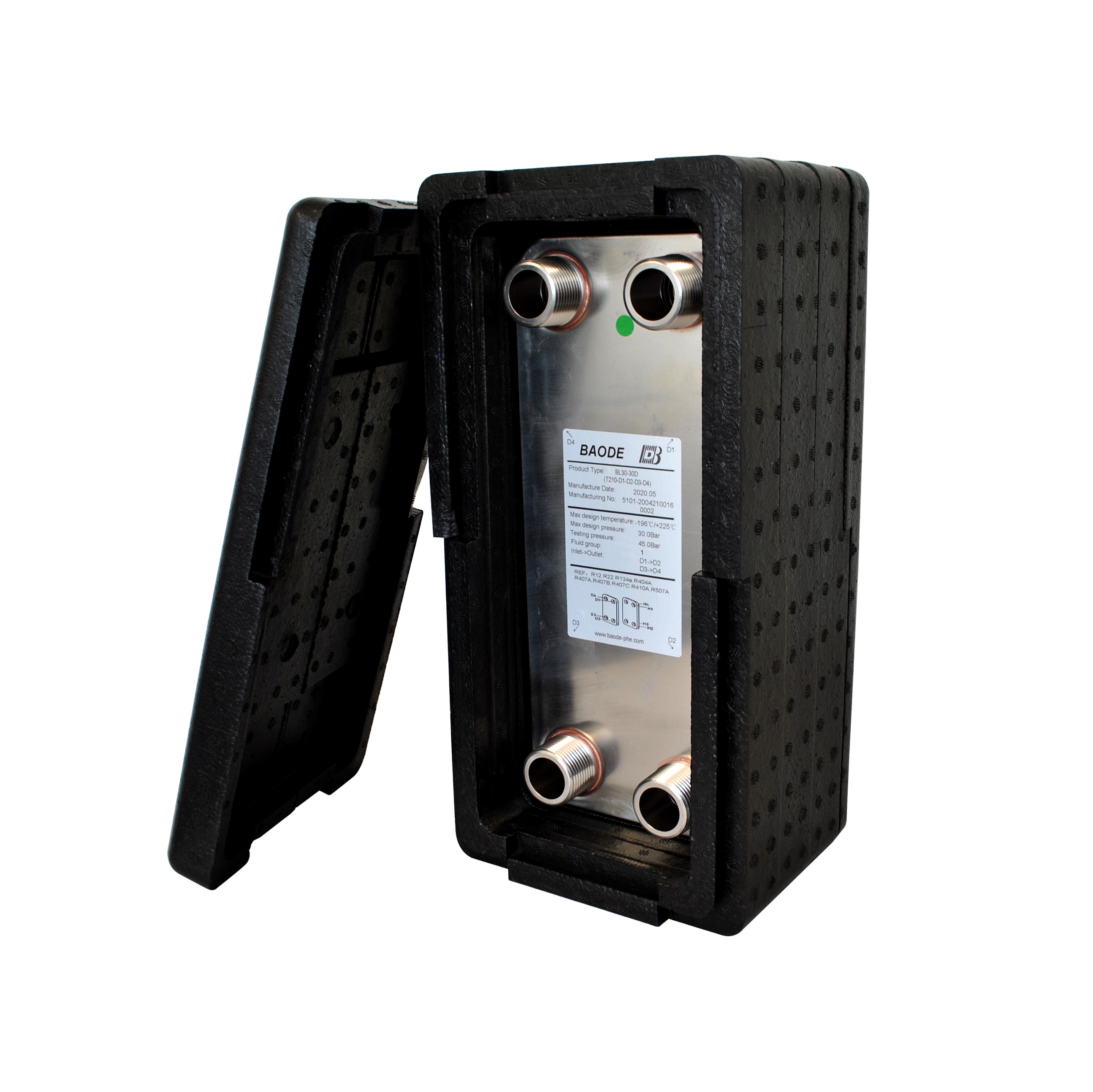 Baode BL26C-30 plate heat exchanger with insulation