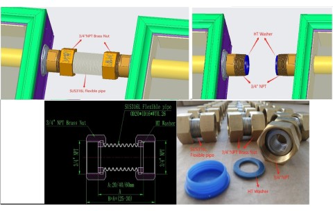 Solar Flat Plate Connection Kit - 3/4” NPT